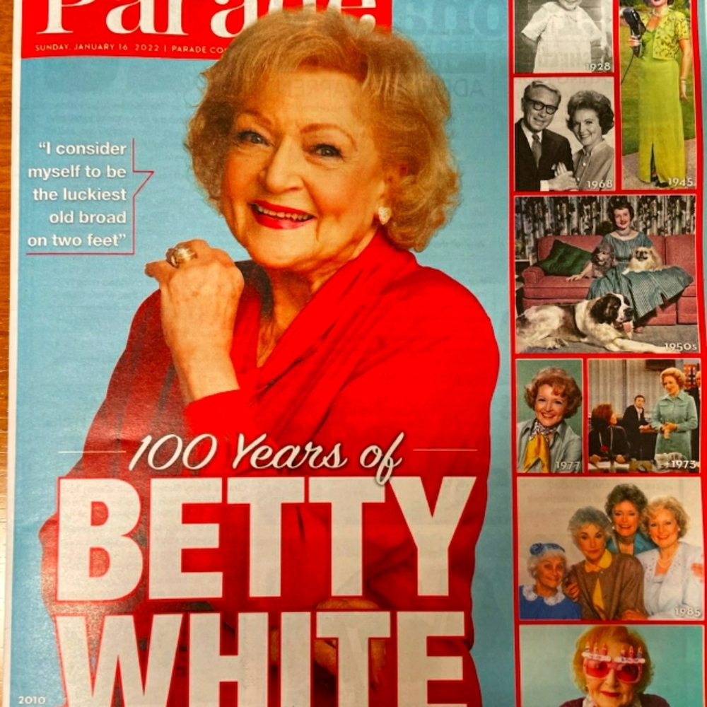 Parade Magazine BETTY WHITE January 16 2022 NEW 100 Years of Betty White
